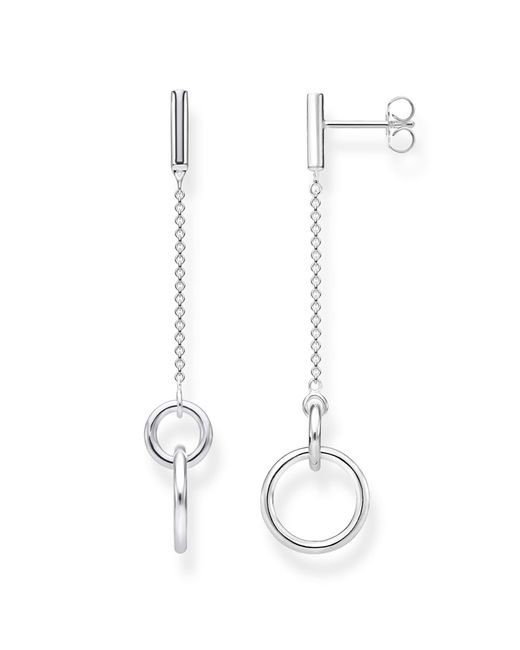 Orecchini a croce con pietre bianche argento di Thomas Sabo in White