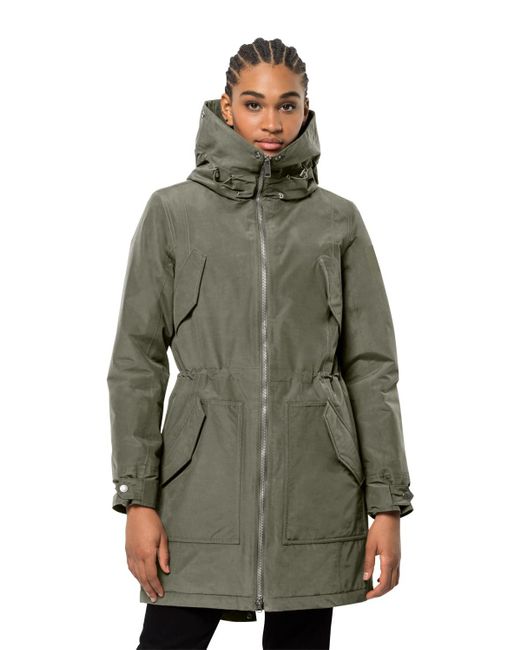 Jack Wolfskin Rocky Point Parka Jacket in Green | Lyst