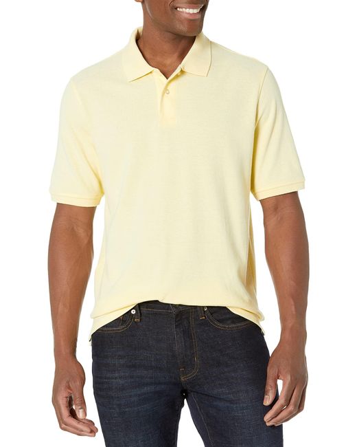 Amazon Essentials White Regular-fit Cotton Pique Polo Shirt for men
