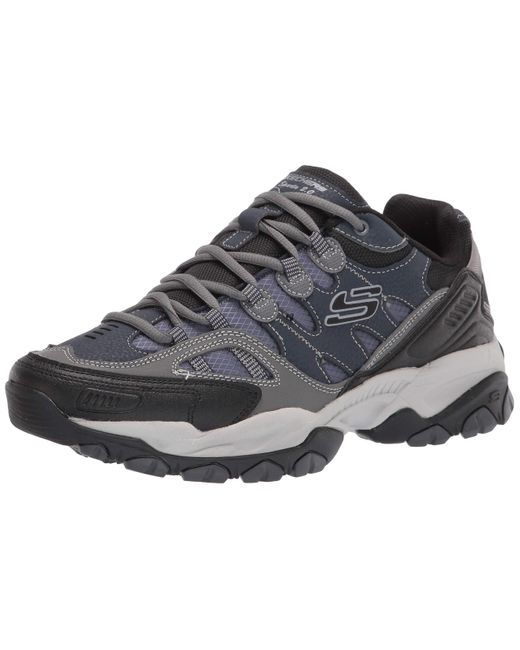 Scarpe da Ginnastica da Uomo Sparta 2.0 in Pelle e Rete di Skechers in Black da Uomo