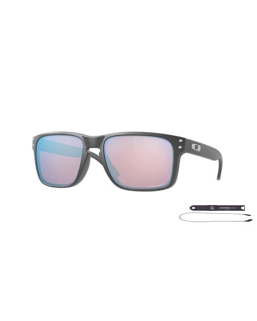 Oakley Holbrook OO9102 Sonnenbrille für + Paket mit Zubehör-Leinen-Set in Black für Herren
