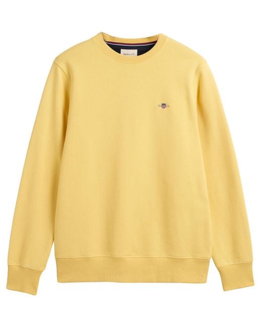 Gant Yellow Reg Shield C-neck Sweat Sweatshirt for men