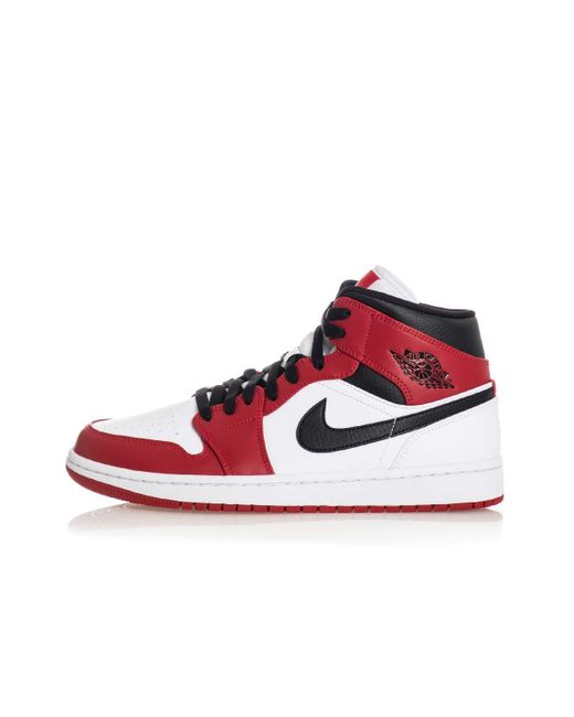 Nike Air Jordan 1 Mid Basketballschuhe in Rot für Herren | Lyst DE