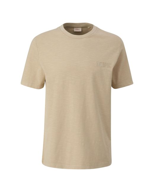 S.oliver T-Shirt mit Label Print in Natural für Herren