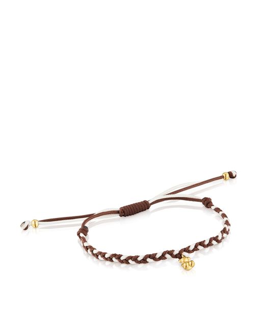 Bracciale in nylon con motivo a orso di Tous in Metallic