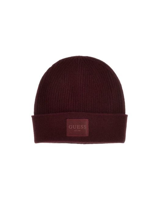 Cappello Cuffia Brenton AW5436POL03 Wine L di Guess in Red