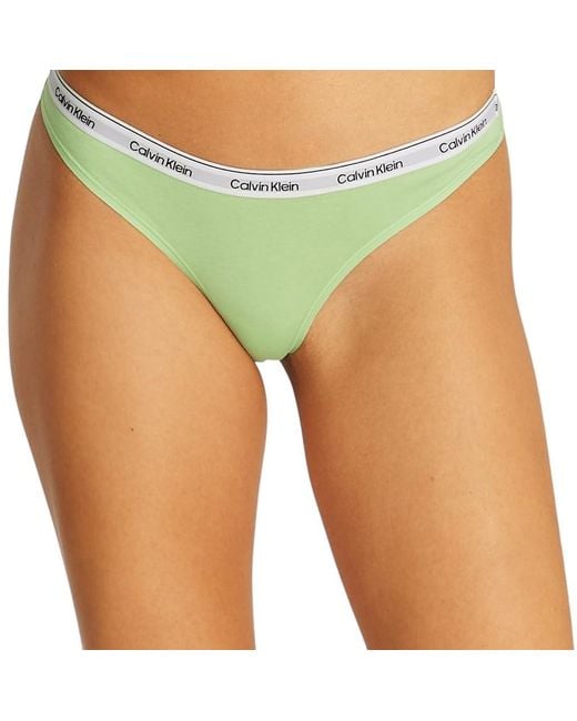 Strings Lot de 3 Thong sous-Vêtement Calvin Klein en coloris Green
