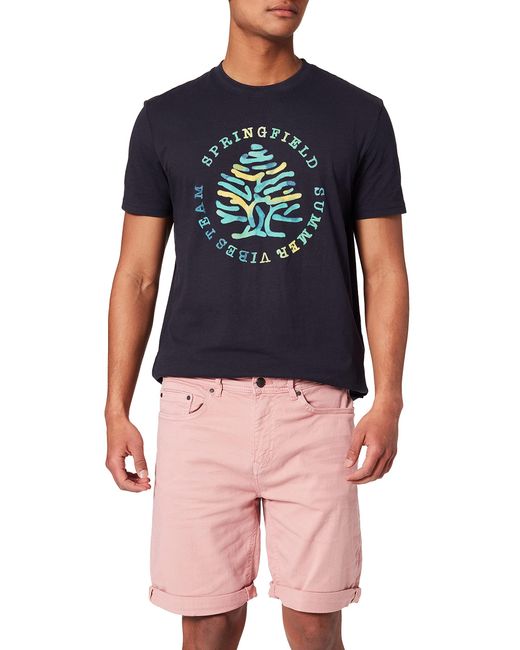 Bermuda 5P Wash Springfield de Denim de color Rosa para hombre | Lyst