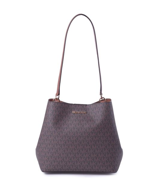Michael Kors Purple Pratt Medium Signature Logo Shoulder Bag