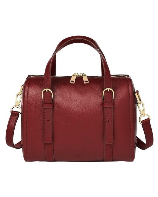 Fossil Carlie Satchel in Red | Lyst UK