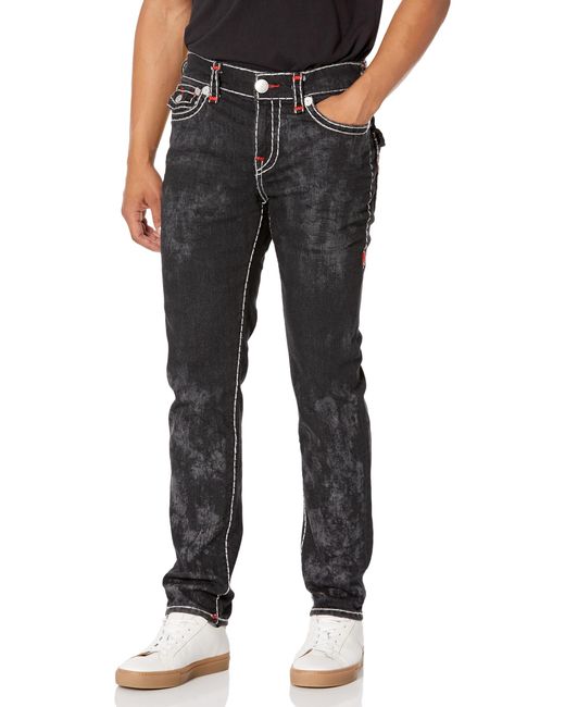 True Religion Black Brand Jeans Rocco Skinny Super T Flap Jean for men