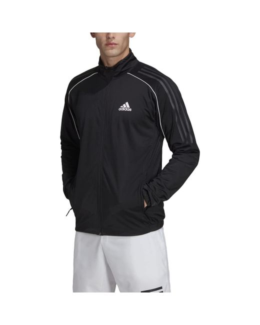 Adidas Black Stripe Knit Tennis Jacket - S Tennis for men