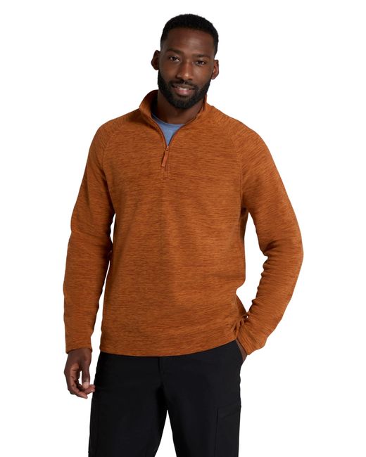 Mountain Warehouse Snowdon Mens Micro Fleece Top Warm Breathable Quick Drying Zip Collar Fleece Sweater Soft Smooth in Brown for Men Lyst UK