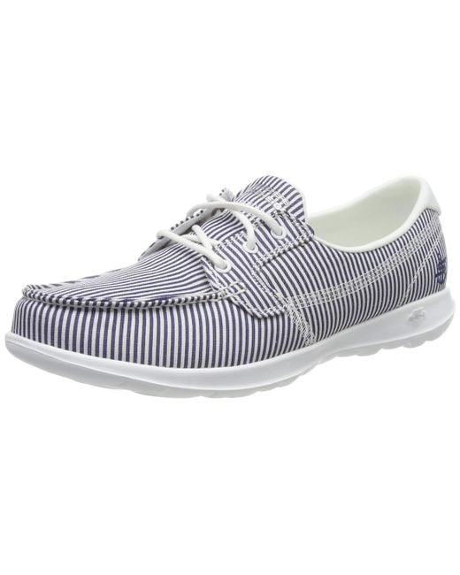Skechers Blue Go Walk Lite Caribbean Boat Shoes
