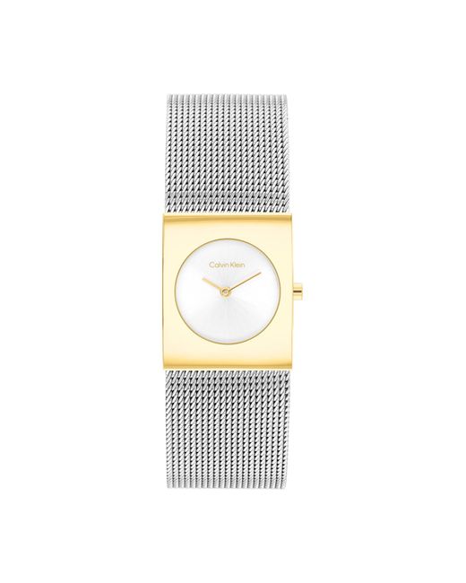 Orologio Con Movimento Al Quarzo A Due Lancette da Donna Collezione CK PULSE con Cinturino in Maglia Metallica in di Calvin Klein in White