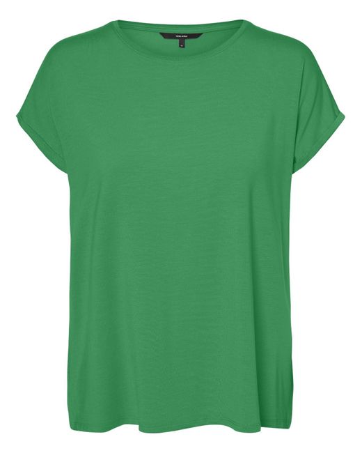 Vero Moda Green Vmava Plain Ss Top Gajrs Noos T-Shirt