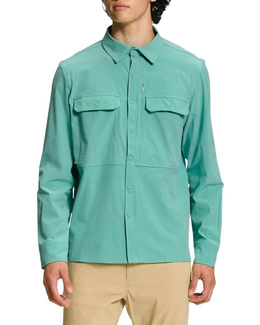 The North Face Green 's Sniktau Long Sleeve Sun Shirt for men