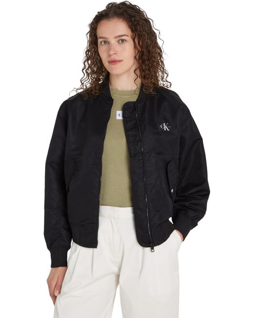 Calvin Klein Black Bomber Jacket For Transition Weather