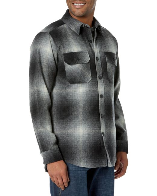 Pendleton Gray Quilted Cpo Wool Shirt Jacket for men