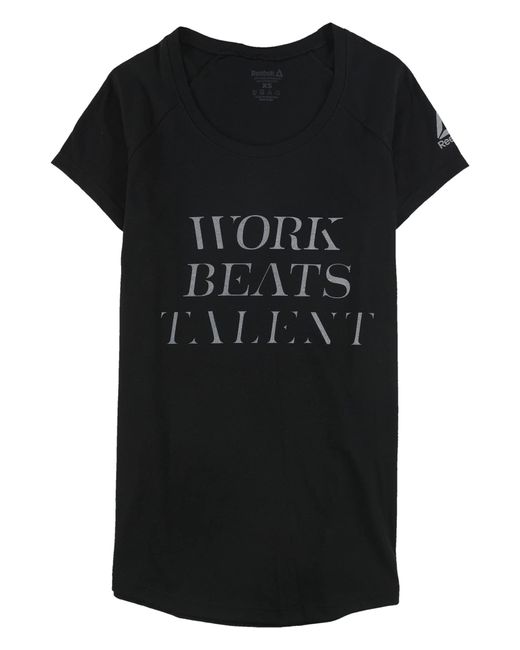 Reebok Black S Work Beats Talent Graphic T-shirt