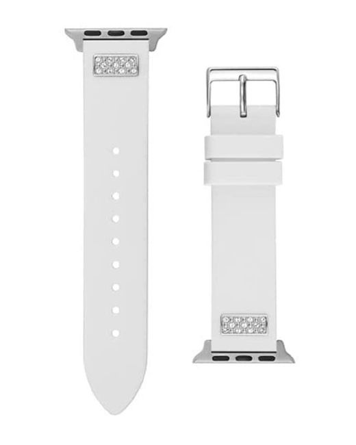 Bracelet de montre intelligente pour femme compatible avec Apple Watch Guess en coloris White