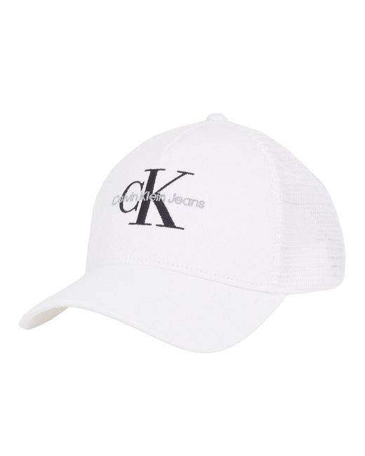 Monologo 5 Panel Mesh Back cap Bright White di Calvin Klein in Black