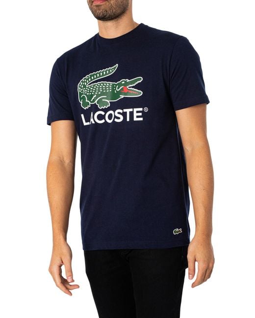 Th1285 t-Shirt ica Lunga Sport di Lacoste in Blue da Uomo