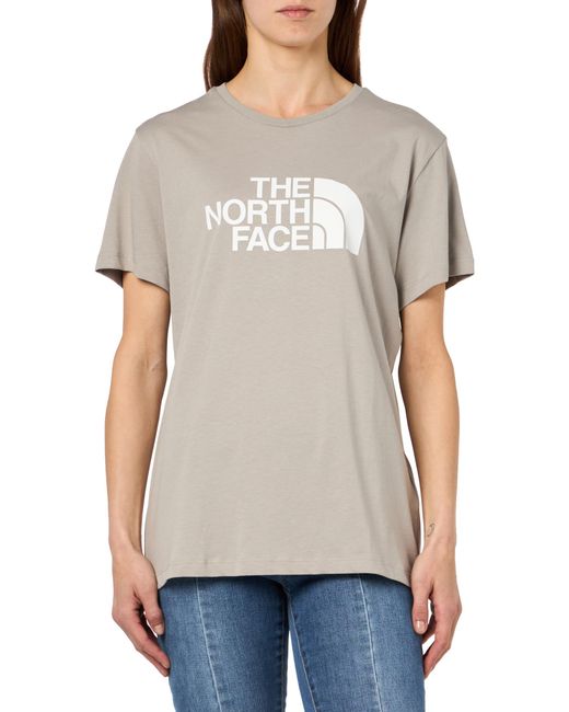 NF0A87N9PI61 W S/S Relaxed Easy Tee T-Shirt Donna Gravel Grey Taglia S di The North Face in White