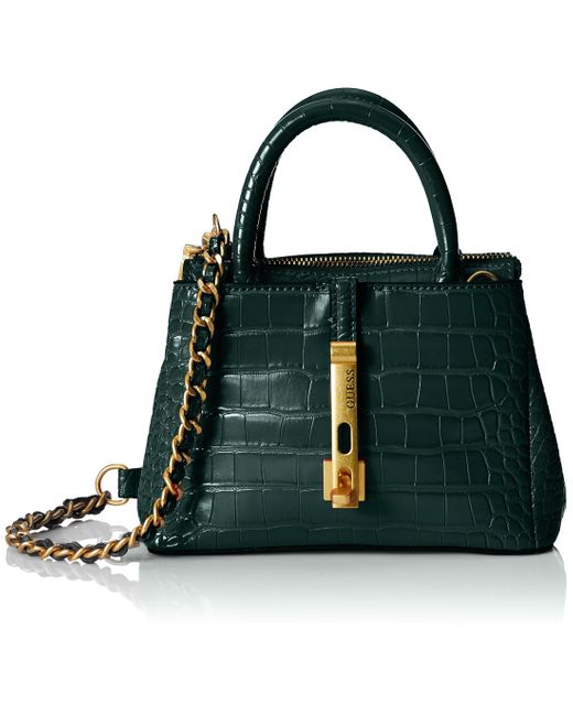 Borsa JAMES MINI SATCHEL IN COLORE VERDE di Guess in Black