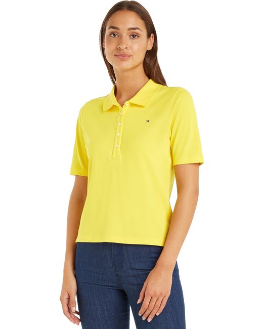 Polo ches Courtes Regular Tommy Hilfiger en coloris Yellow