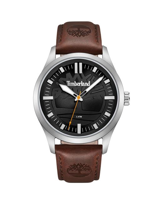 Timberland Metallic Analog Quartz Watch With Leather Strap Tdwga0029602 for men