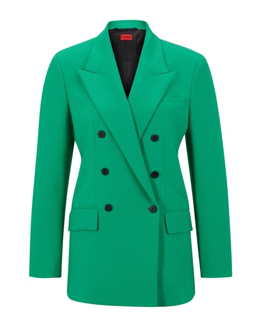 HUGO Green Relaxed-fit Jacket With Double-breasted Closure