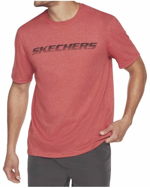 Skechers Pink Motion Tee Red for men