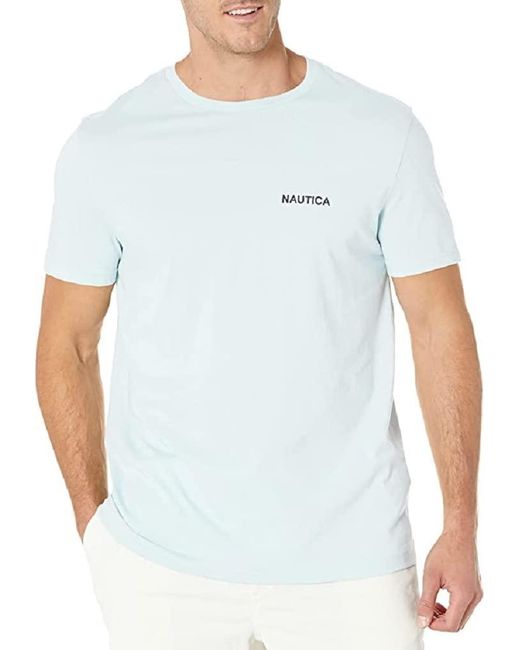 Nautica Short Sleeve Crew Neck T-Shirt in White für Herren
