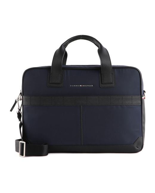 Tommy Hilfiger Blue Th Elevated Nylon Computer Bag 13 Inch for men