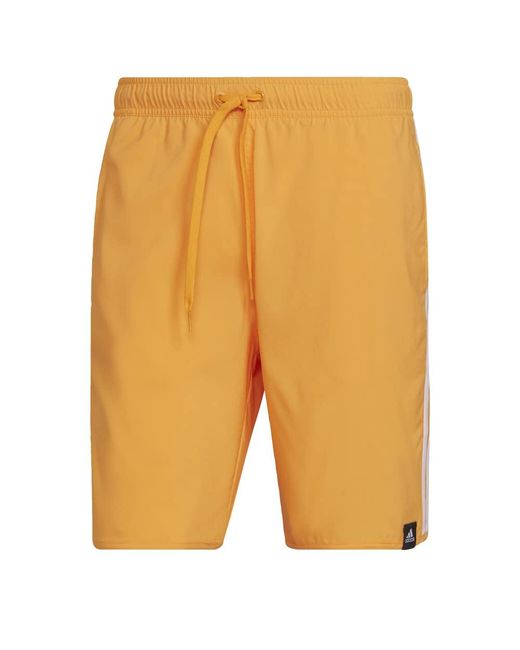 Adidas Classic-Length 3-Stripes Swim Shorts in Orange für Herren