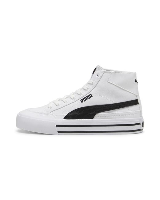 PUMA White Court Classic Vulc Mid Sneaker for men