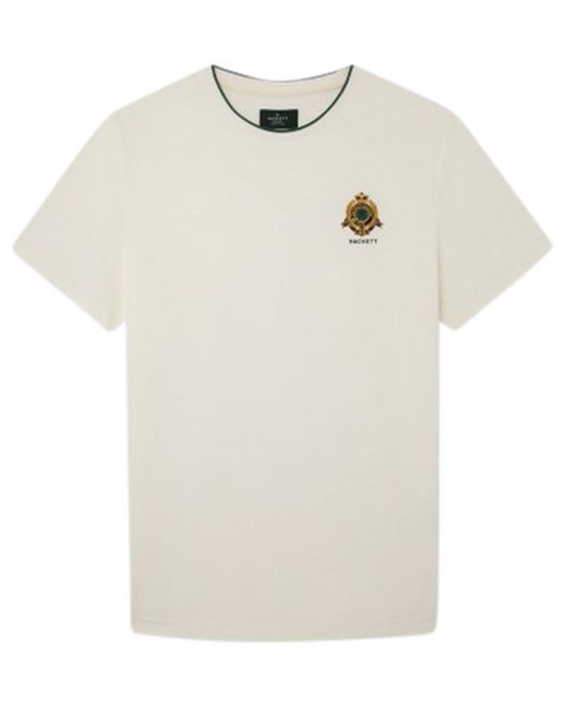 Hackett White Hackett Heritage Logo Short Sleeve T-shirt L for men