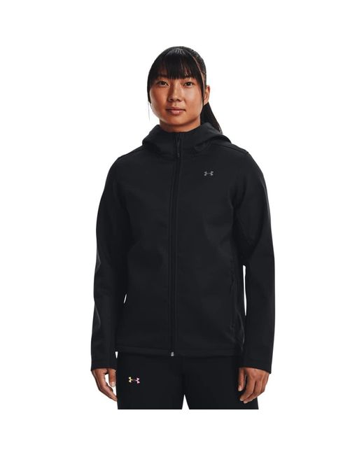 Under Armour Black Coldgear Infrared Shield Hooded 2.0 Soft Shell,
