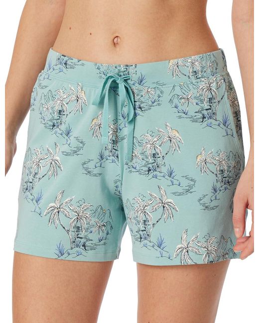 Schiesser Blue Schlafhose kurz Baumwolle Stretch-Mix + Relax Pyjamaunterteil