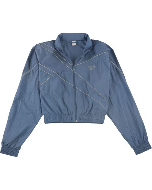 Reebok Blue Classics Full Zip Cropped Track Jacket