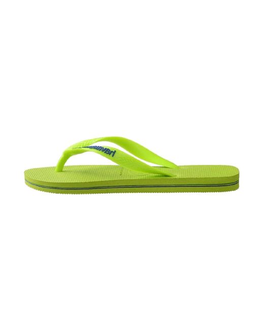 Havaianas Green Flip-Flops Brasil Logo Colors