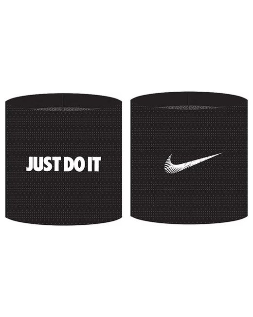 Nike Wristband Terry Zweetmanchetten Dubbellaags Just Do It in het Black