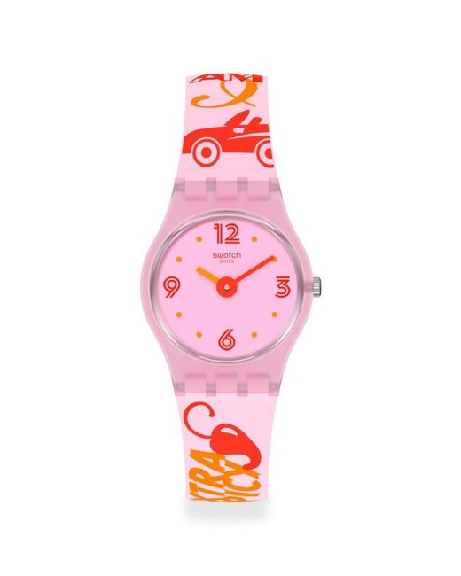 Swatch Red LP164 Armbanduhr Pink Klar Klar
