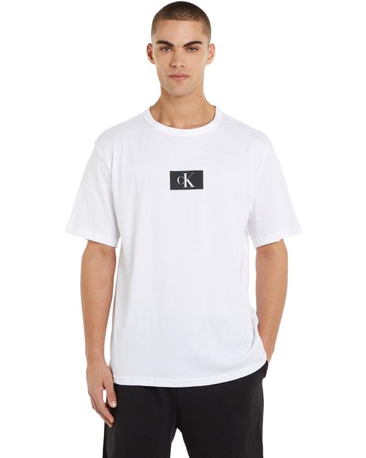 T-shirt iche Corte Uomo Scollo Rotondo di Calvin Klein in White da Uomo