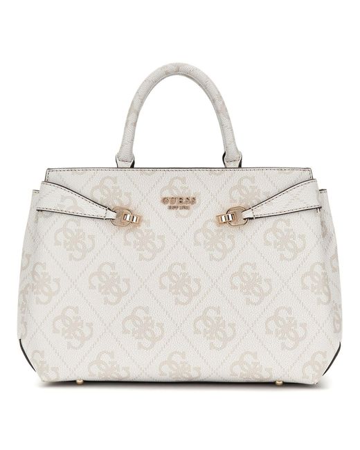 Guess White Lorelei Girlfriend Satchel Bone Logo