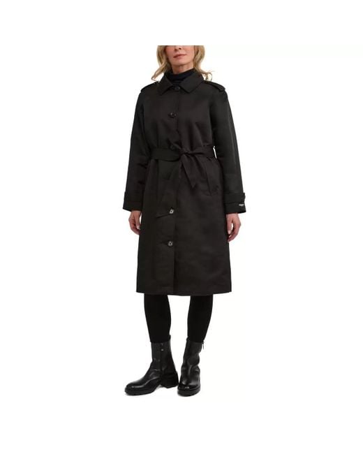 Scotch & Soda Black Trench Coat – Stylish Raglan Sleeve With Shoulder