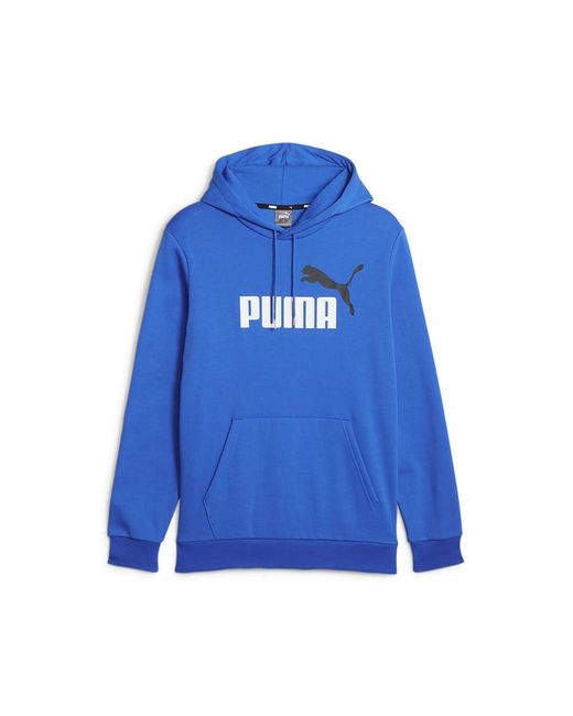 PUMA Blue ESS+ 2 Col Big Logo Hoodie FL Sweatshirt