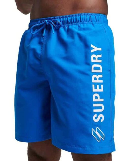 Superdry Code APPLQUE 19INCH Swim Short Badehose, in Blue für Herren