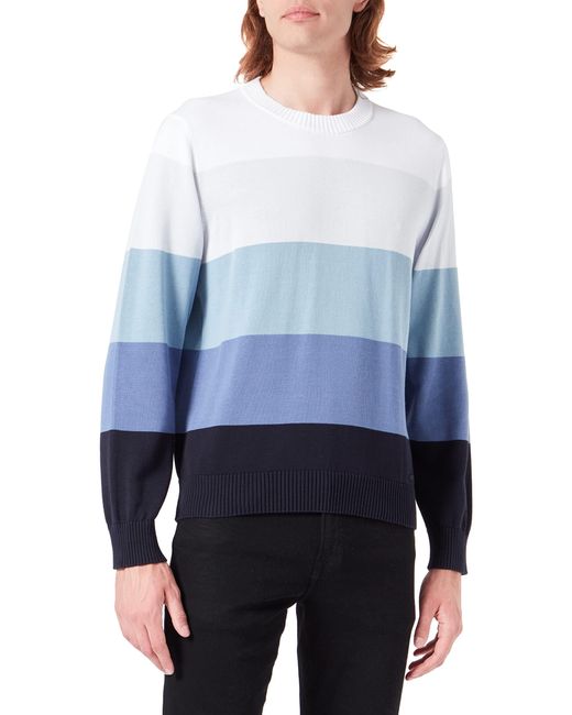 HUGO Stripo Knitted-Sweater in Blue für Herren